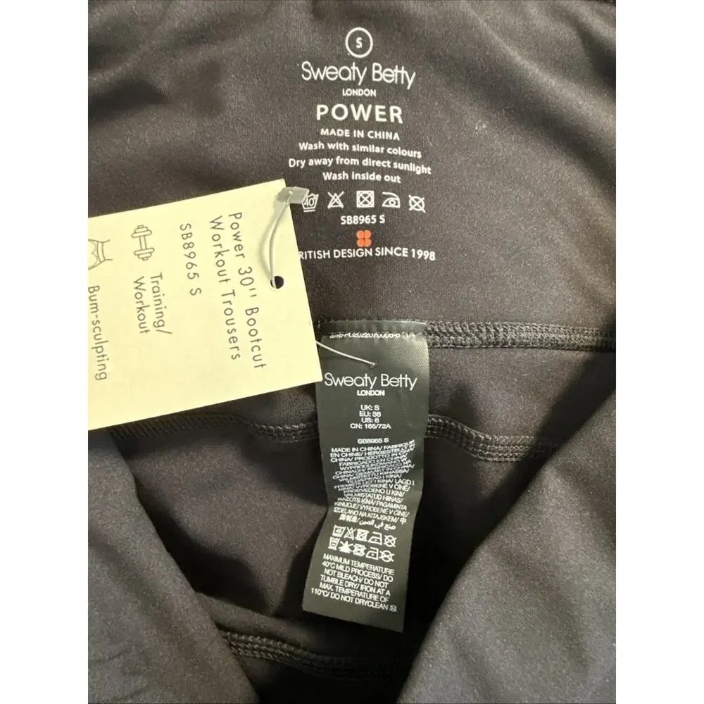 Sweaty Betty Power 30" Bootcut workout trousers leggings black pants new Small - Picture 5 of 5